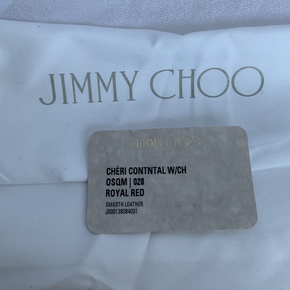 Brand New Jimmy Choo Cheri Crossbody Clutch Royal Red - Picture 9 of 9
